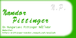 nandor pittinger business card